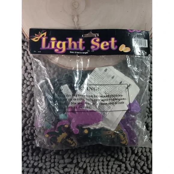 NEW Mardi Gras Jester Joker  10 String Lights Set Oriental Trading Company~8ft - Picture 4 of 5